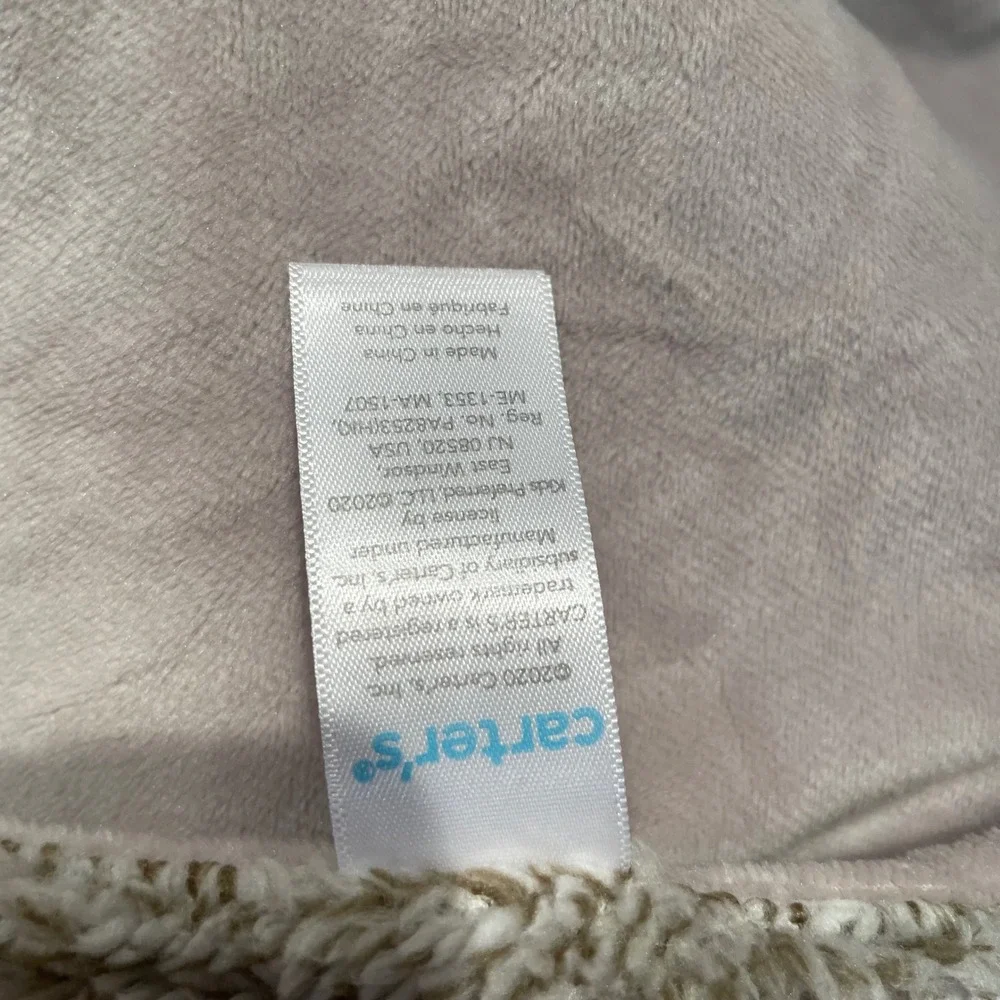 Carters Sloth Security Blanket Lovey Taupe Brown Plush‎ Faux Fur Fleece Baby Toy